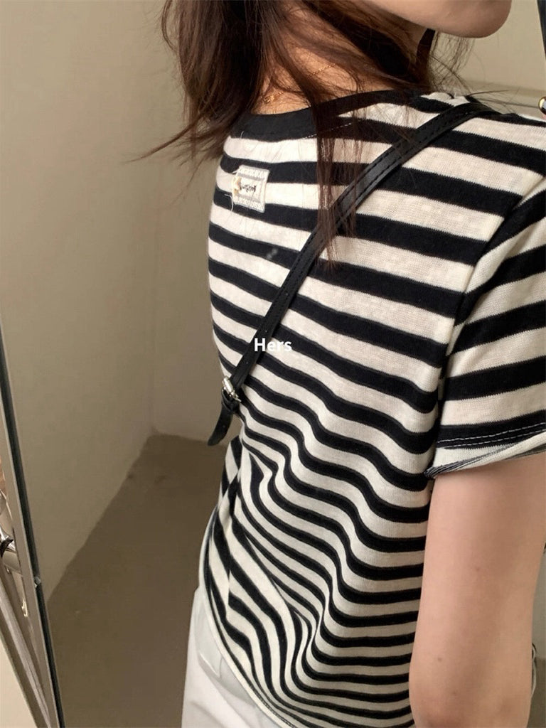 HERS> 簡約輕盈雪花麻T 21006#