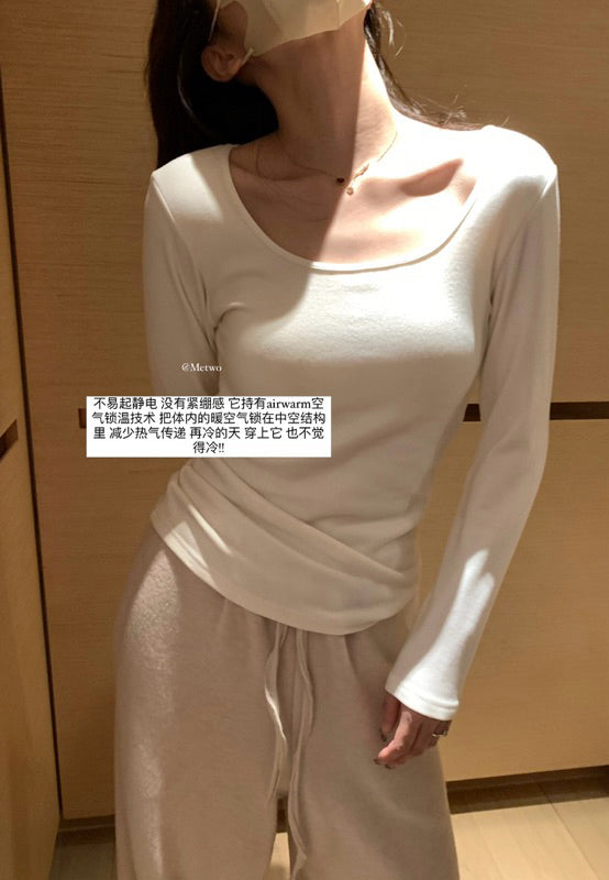 METWO> 小暖爐 帶BRA抓絨打底衣3色 #