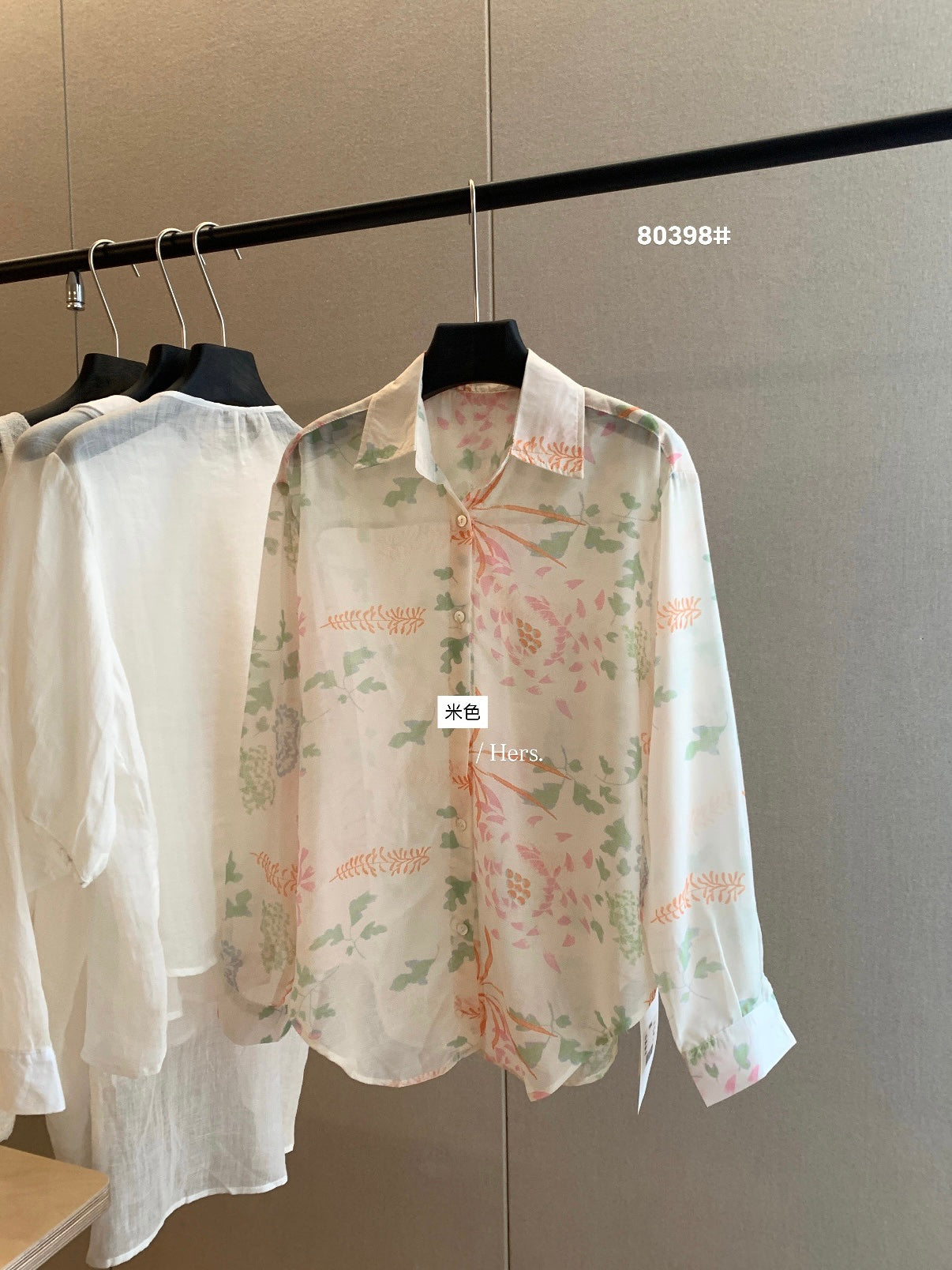Hers - 小眾花色薄款襯衫 80398#