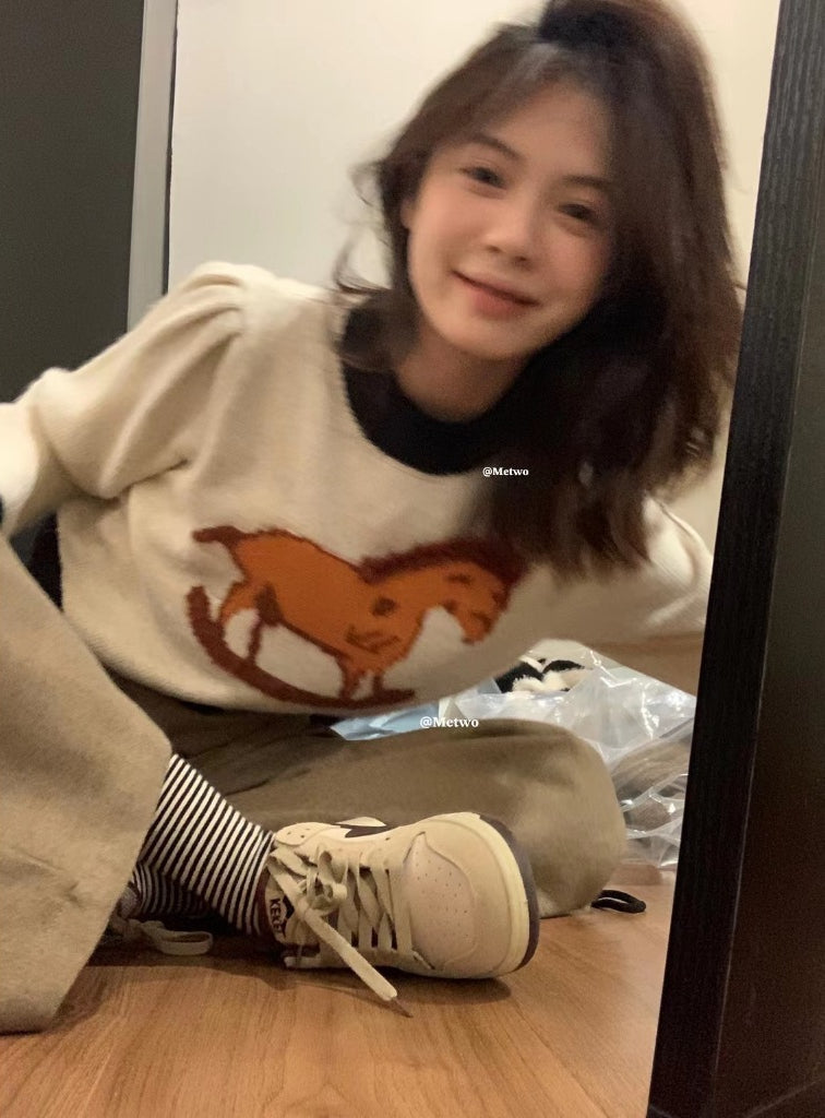 METWO>澳毛木馬毛衣 8358#