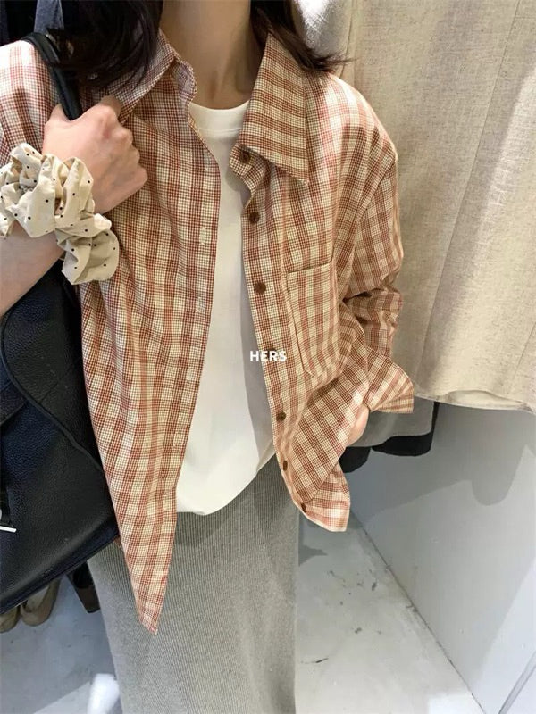 HERS> 格紋休閒襯衫 20316#