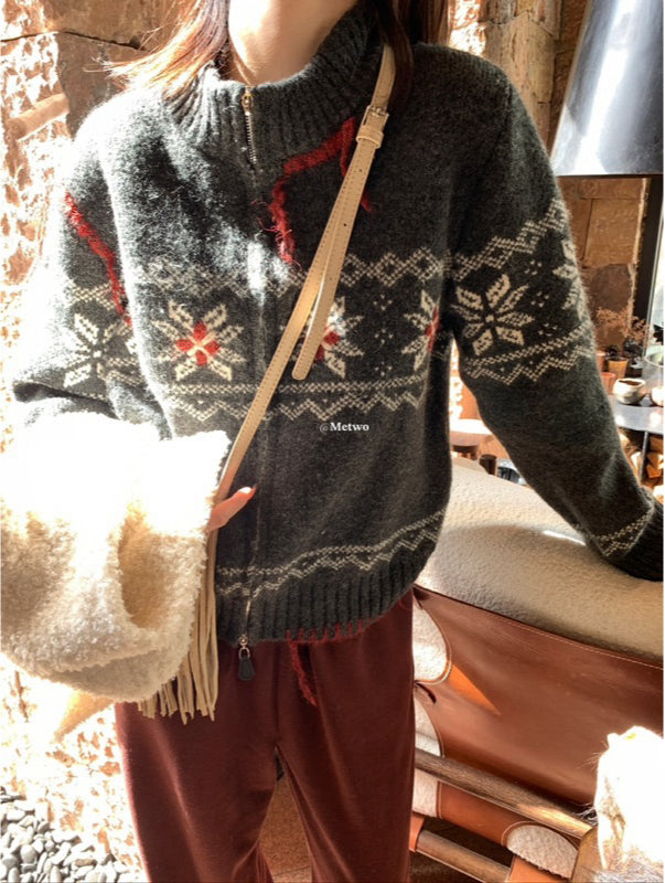METWO> 流蘇撞色毛衣 #2177#