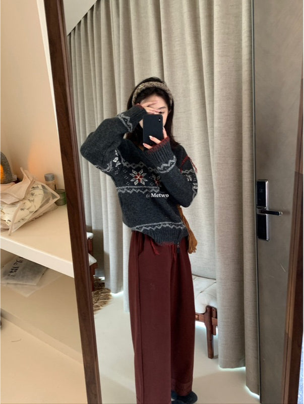 METWO> 流蘇撞色毛衣 #2177#
