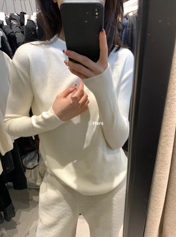 HERS> 加厚微領打底毛衣 10583#