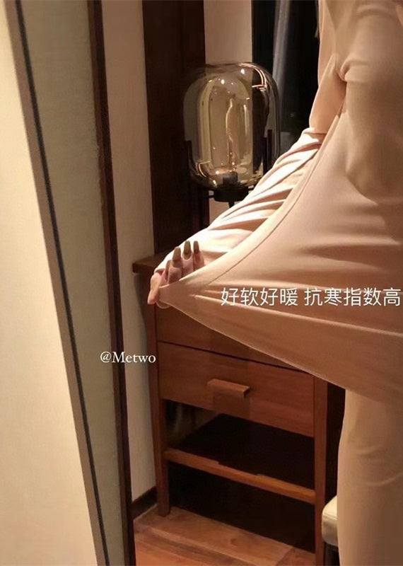 METWO> 禦寒神器保暖修身德絨發熱套裝 64#