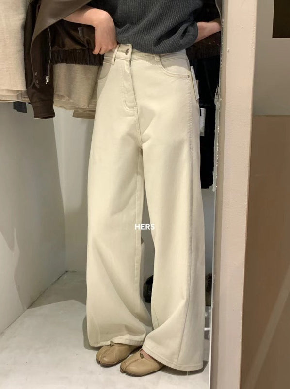HERS> 純色簡約牛仔褲 20410#