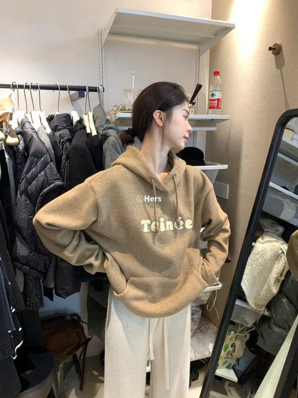 HERS> 厚實字母連帽衛衣 #10311#