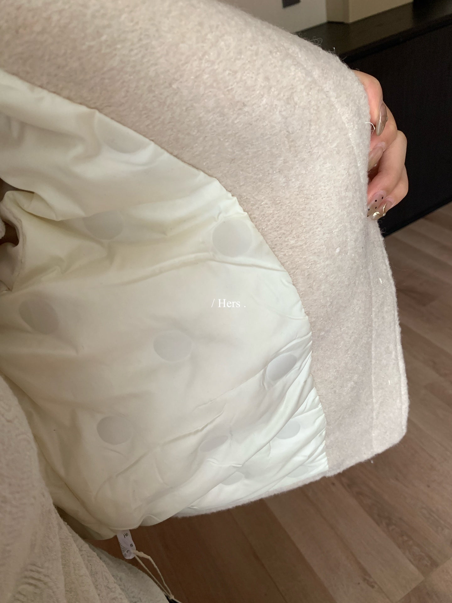 Hers - 粗花毛呢夾棉小香風外套 92548#