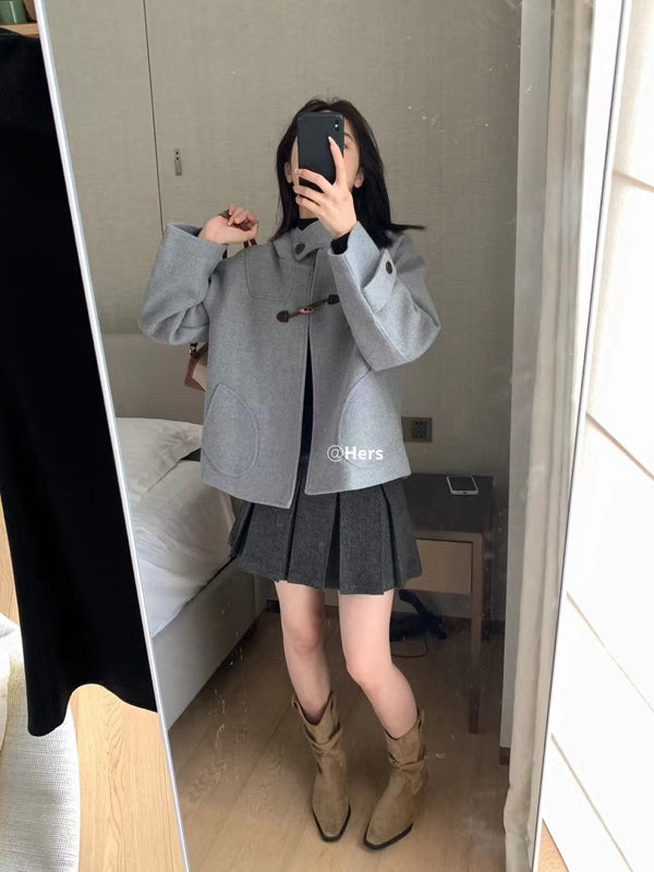 HERS> 毛呢百褶裙 10473#