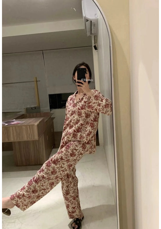 METWO> 紅色莫奈爾貴婦睡衣