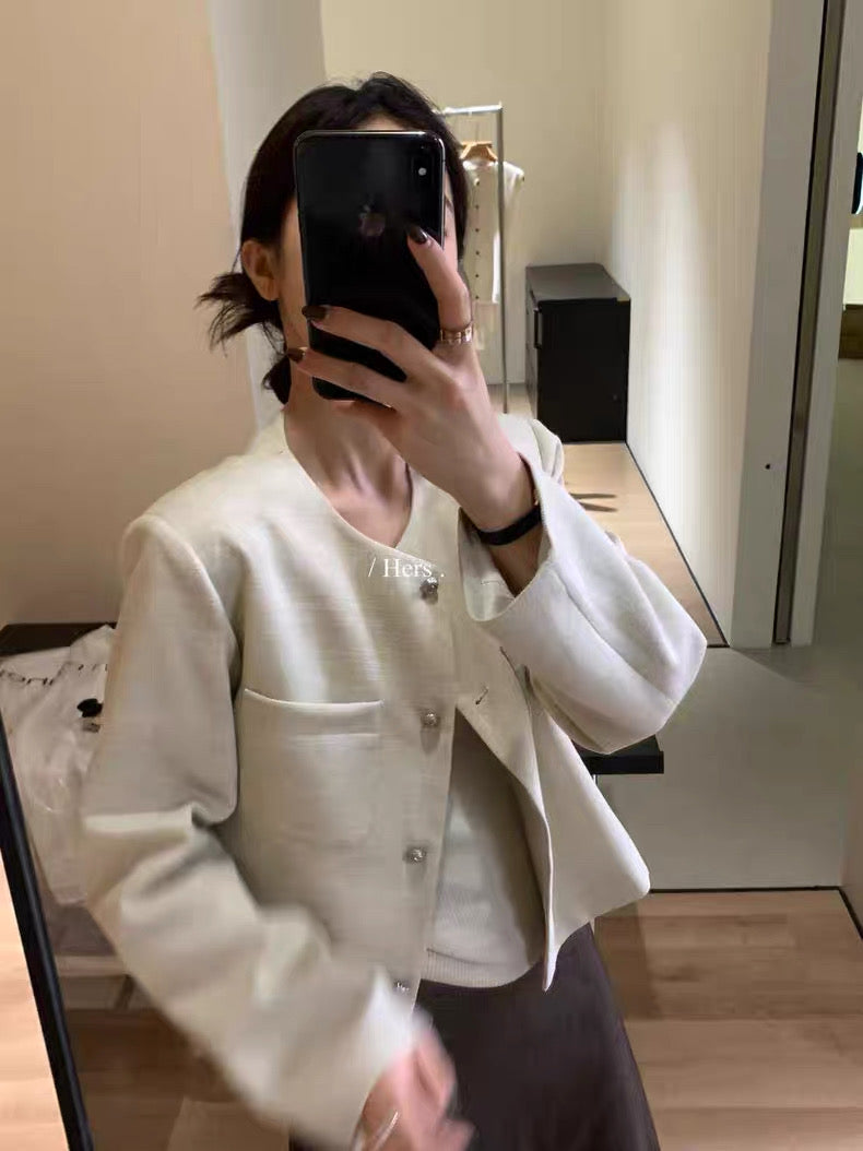 HERS - 玫瑰扣小香風外套 92166#