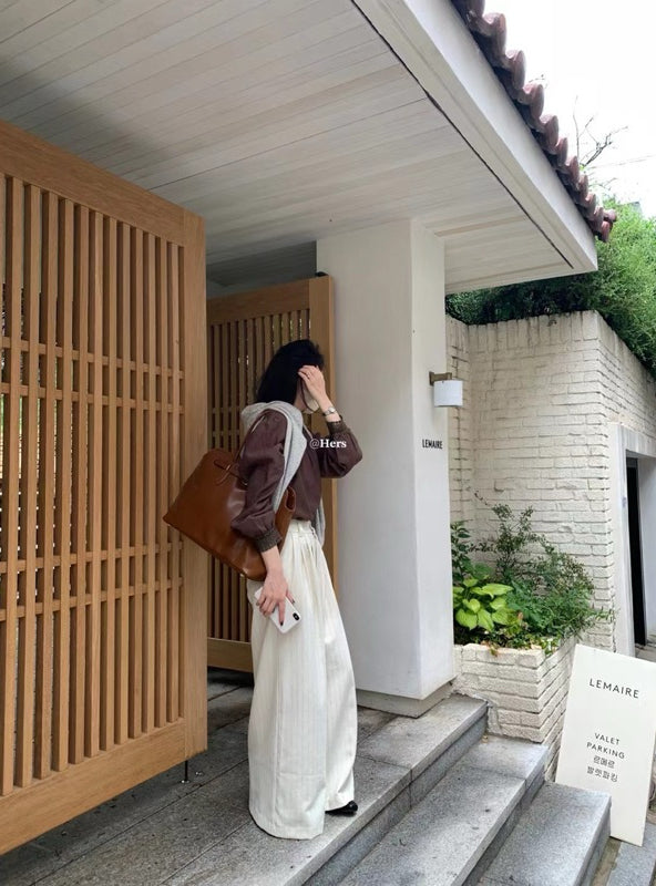 HERS> 暗紋闊腿褲 #0925#