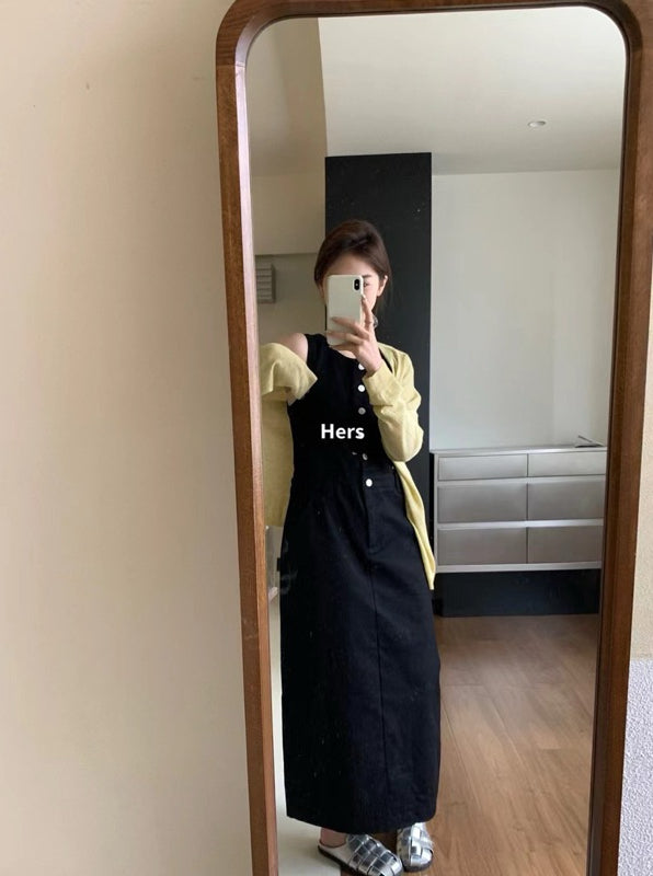 HERS> 牛仔背心連衣裙 9159#