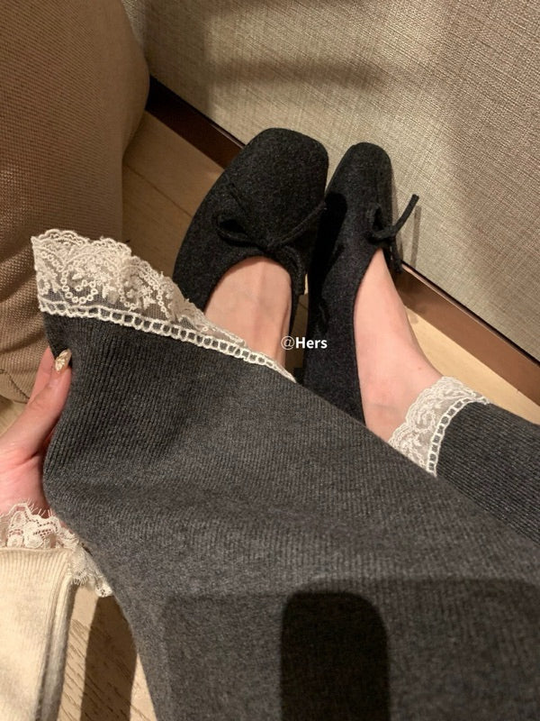 HERS> 羊絨蕾絲花邊半裙 10519#