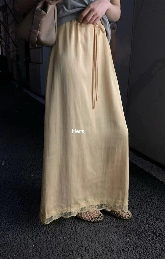 METWO> 蕾絲緞面半裙 8308#