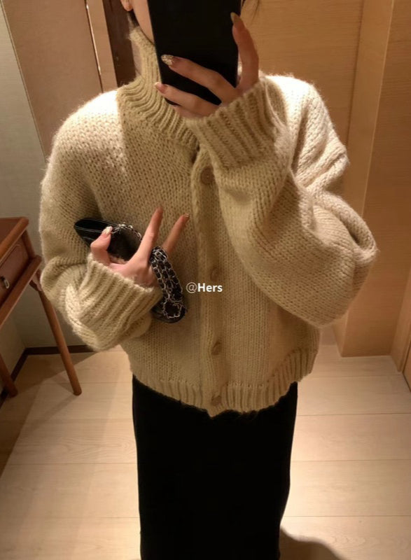 HERS> 立領厚實毛衣 10513#