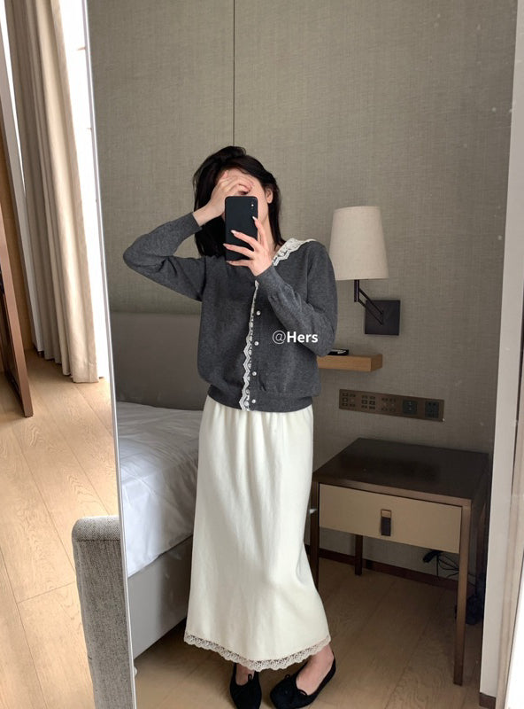 HERS> 蕾絲拼接針織衫 10548#