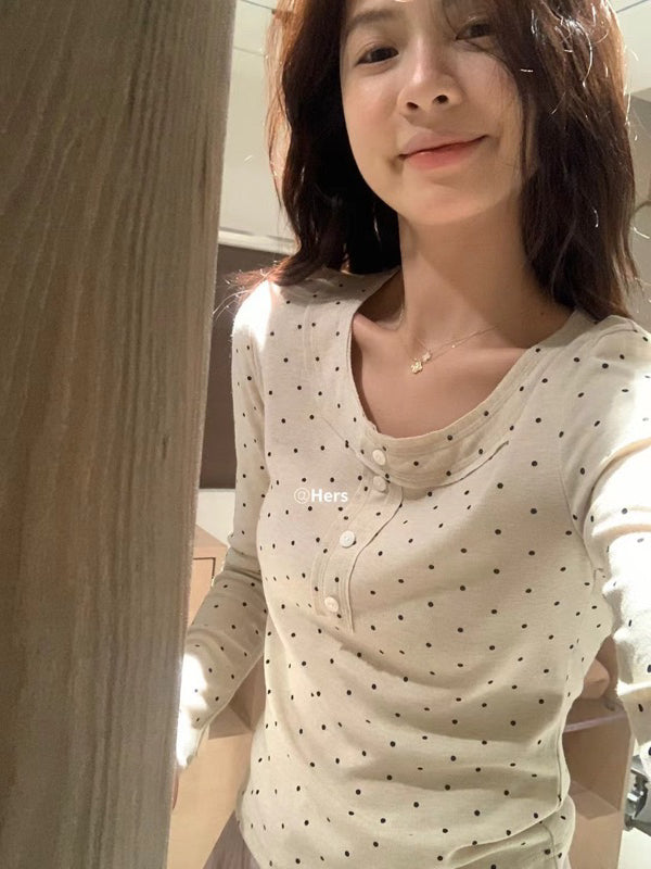 HERS> 紙片人波點上衣 20250#