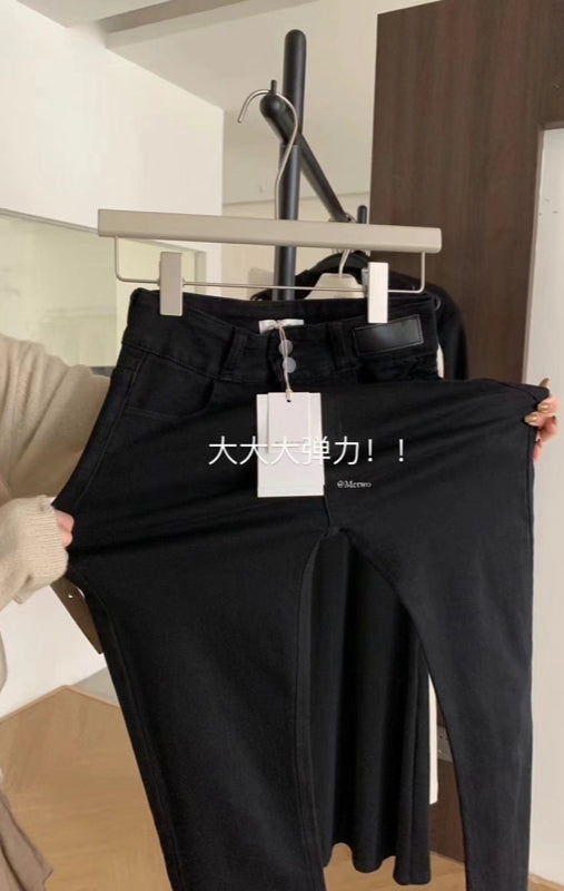 METWO> 超彈牛仔打底神褲 #2055#