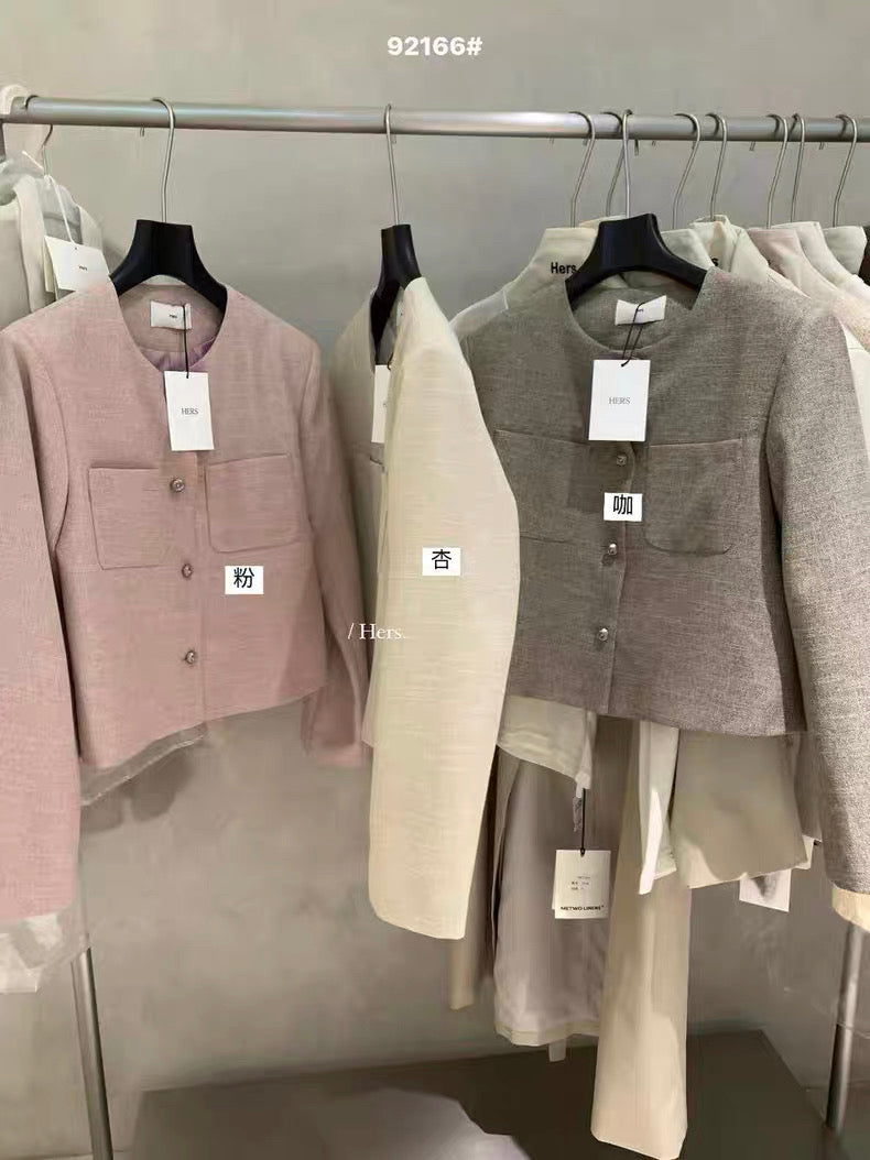 HERS - 玫瑰扣小香風外套 92166#