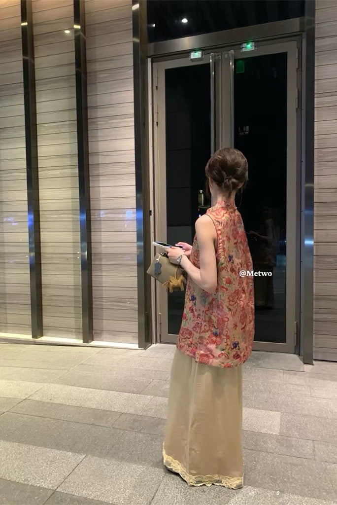 METWO> 中式無袖長版上衣 8307#