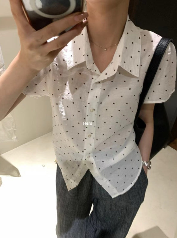 HERS> 波點麻襯衫 9525#