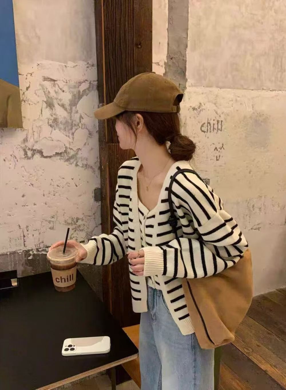 YJIA - 奶油杏軟糯毛衣二件套 706#