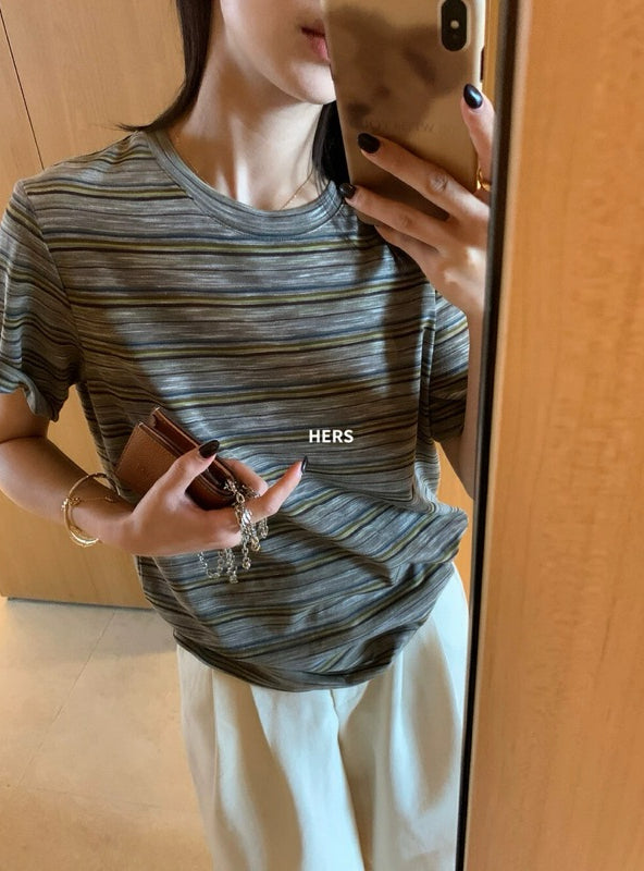 HERS> 撞色條紋T 20609#