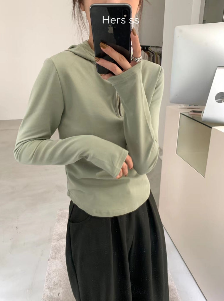 HERS>連帽拉鍊上衣 8097#