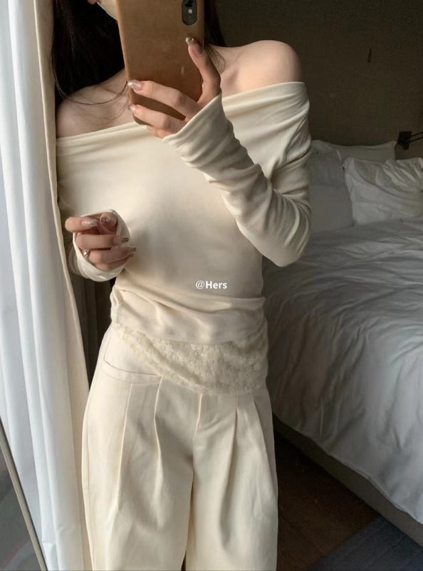 HERS> 多穿內絨花邊上衣 #10262#