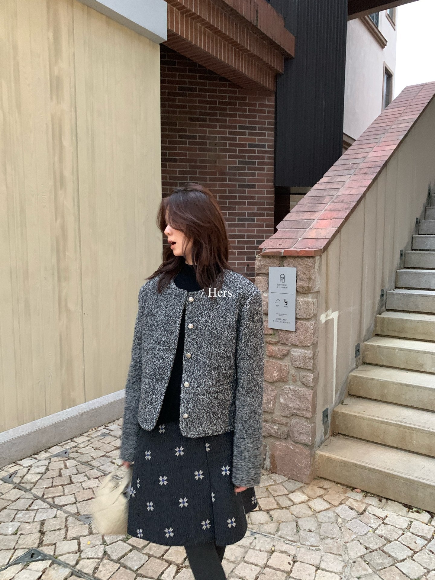 Hers - 羽絨小香風外套 92613#