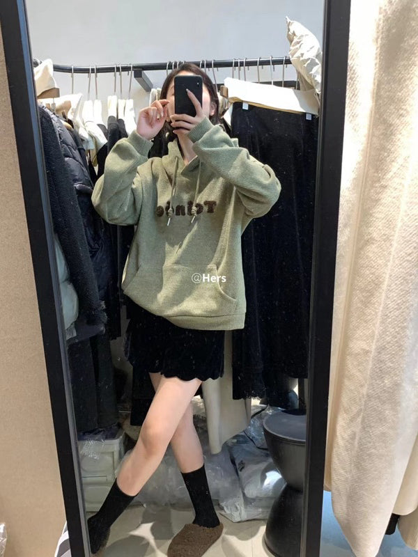 HERS> 厚實字母連帽衛衣 #10311#