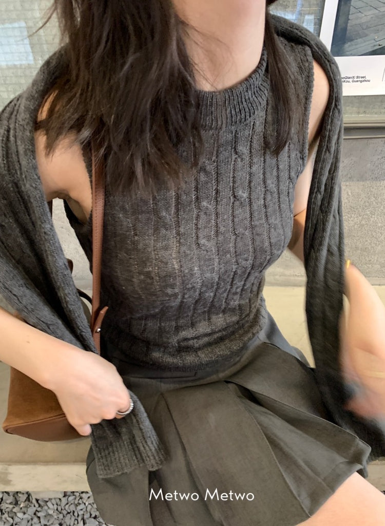 METWO> 私服系列!背心氣質兩件套 8249#