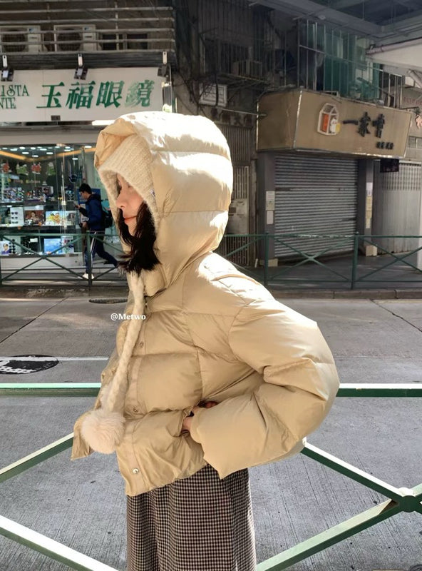 METWO> 白鴨絨麵包外套 2276#