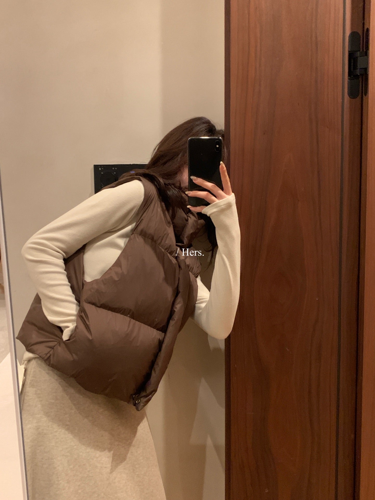 Hers - 90白鴨絨立領羽絨馬甲 92634#