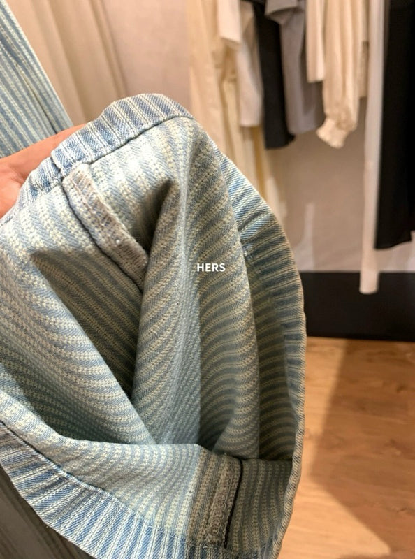 HERS> 2色直條紋牛仔褲 20442#