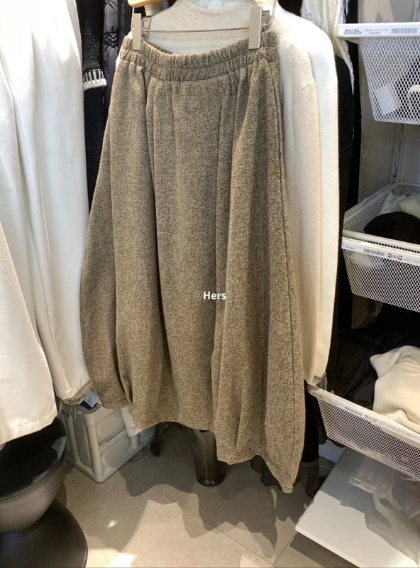 HERS> 造型感毛呢氣球半裙 10510#