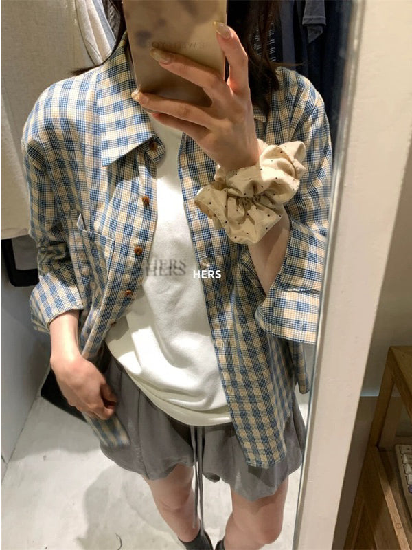 HERS> 格紋休閒襯衫 20316#