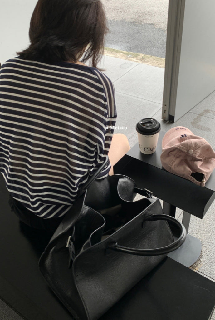 METWO> 條紋防曬上衣 08295#
