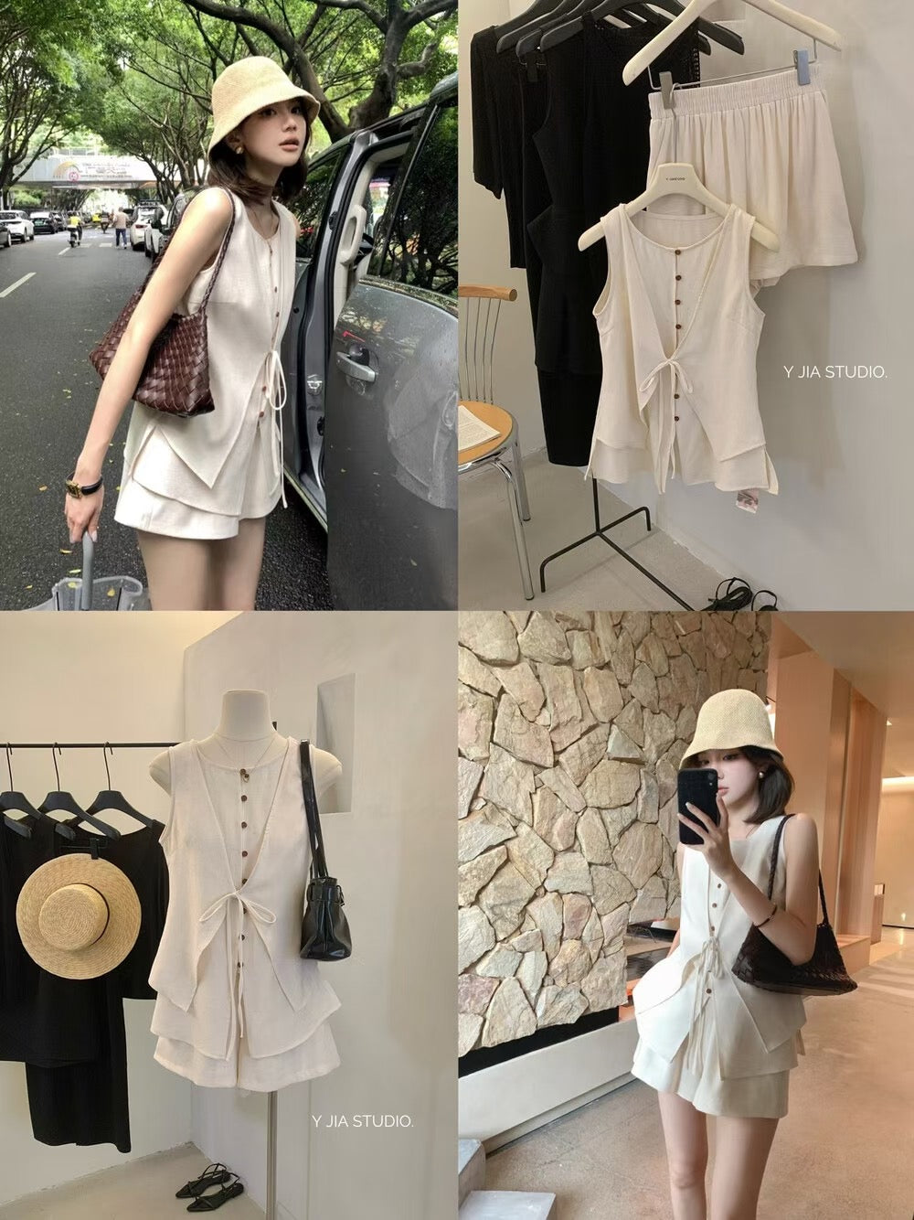 NENE> 老錢風氣質假兩件套裝 7095#