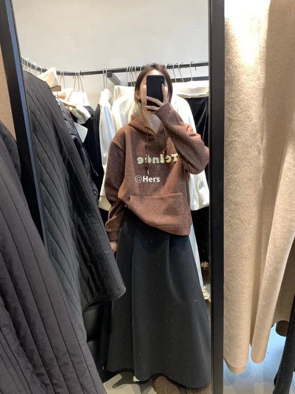 HERS> 厚實字母連帽衛衣 #10311#