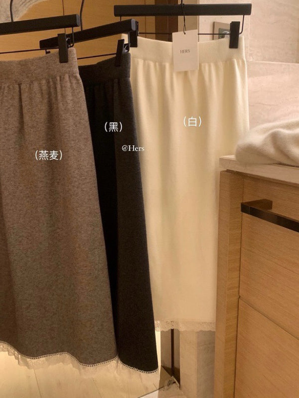 HERS> 羊絨蕾絲花邊半裙 10519#