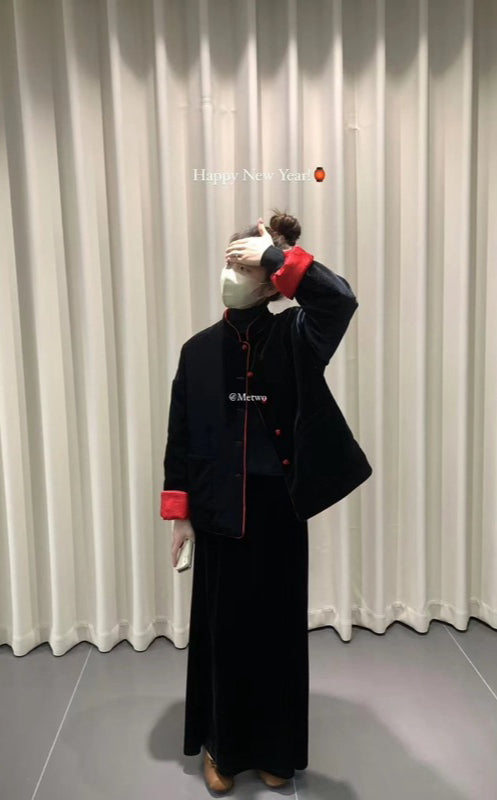 METWO> 手工兩面穿中式棉服 2101#