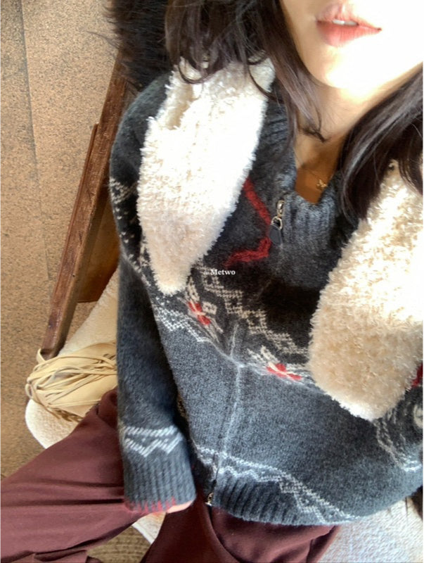METWO> 流蘇撞色毛衣 #2177#