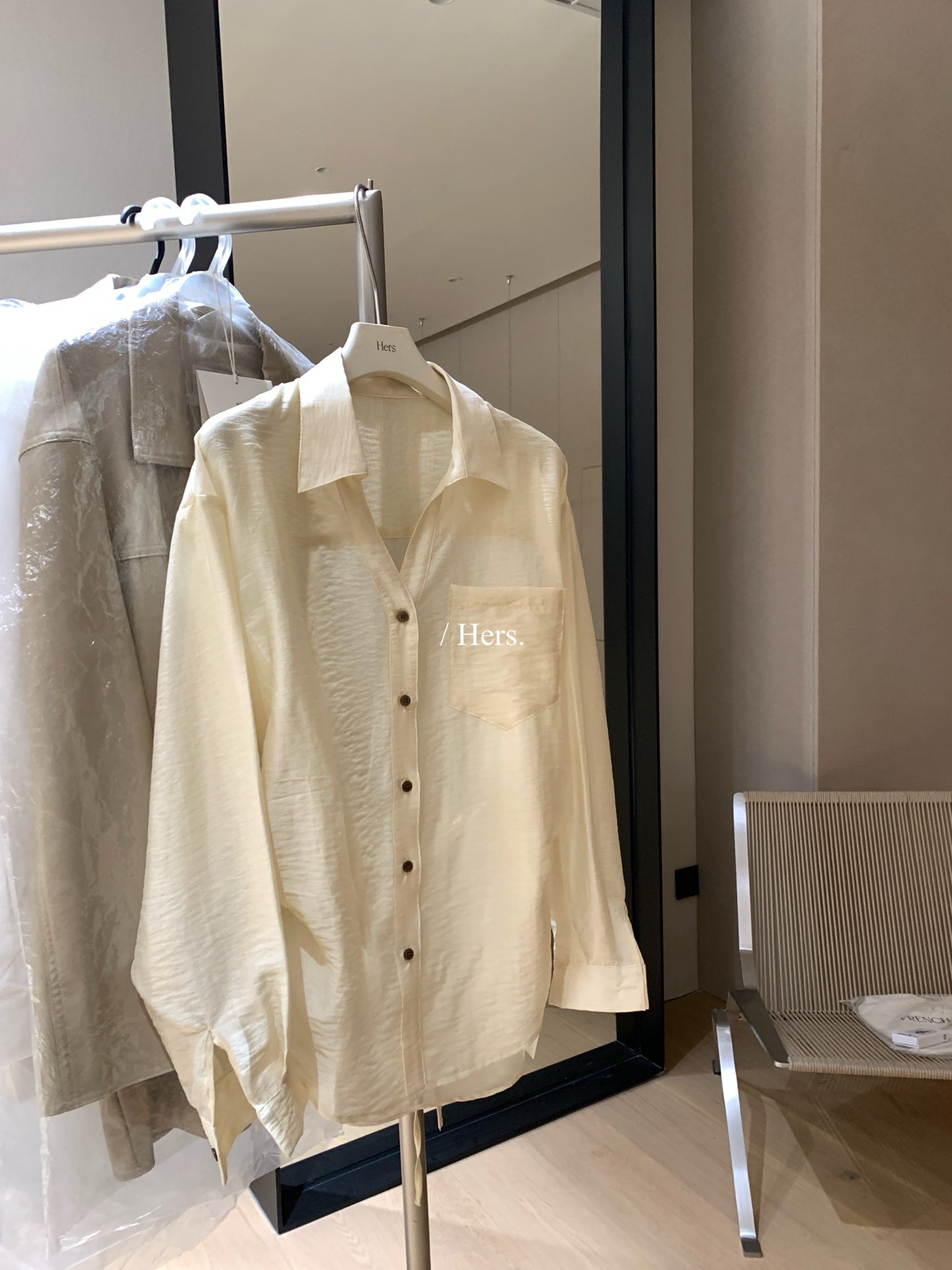 Hers - 掐腰綁帶襯衫 80390#