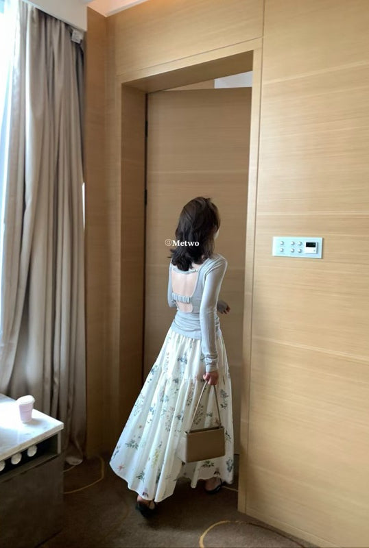 METWO> 碎花半裙 8716#