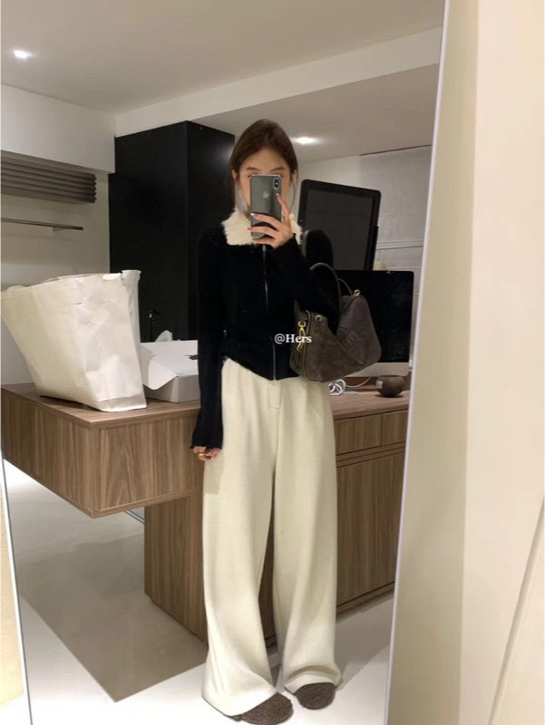 METWO>毛領拉鍊小外套 8635#