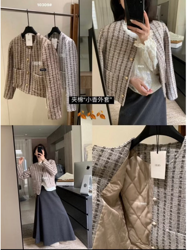 HERS> 小香風輕夾棉外套 10309#