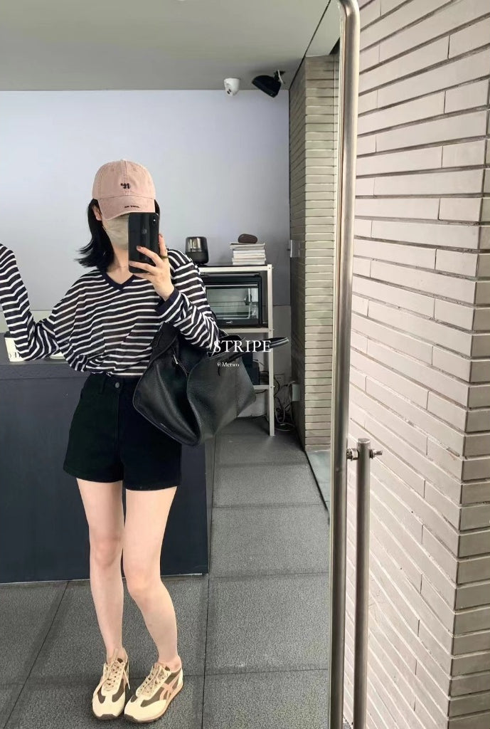 METWO> 條紋防曬上衣 08295#