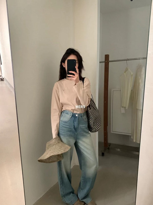 HERS> 復古水洗牛仔褲 20393#